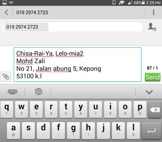 Order by sms, whatapps, wechat