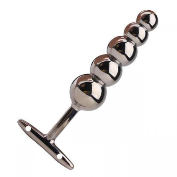 Stainless Steel Anal Plug for Butt with 5 Level Steel Ball